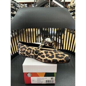 Katy Perry Women's The Evie Mary Jane Flat Coffee Multi Leopard Strappy Size 6M